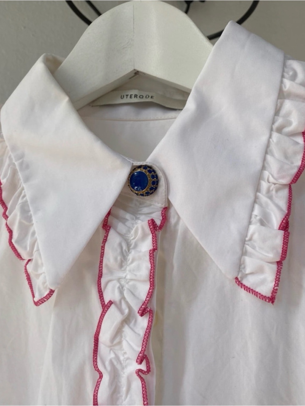 Uterque Long Sleeve Shirt with Pink Accents